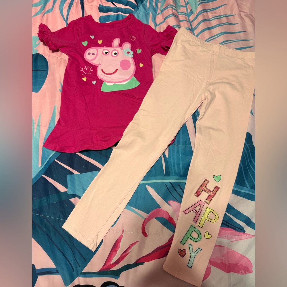 Peppa Pig Pink and Cream Clothing Set size 6x